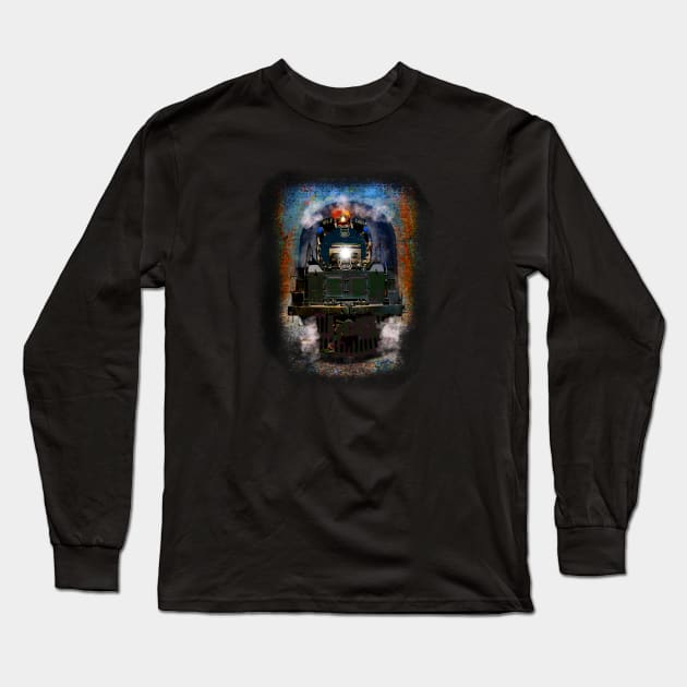 All American Iron Big Boy Super Steam Train Long Sleeve T-Shirt by MotorManiac